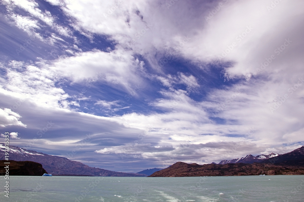 Amazing sky in the Argentino Lake, Argentina Amazing sky in the Argentino Lake, Argentina