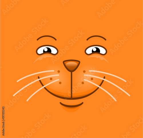 Cartoon smiling cat face background