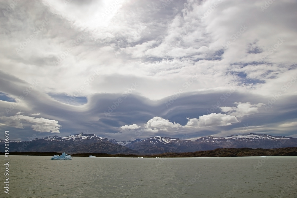 Amazing sky in the Argentino Lake, Argentina