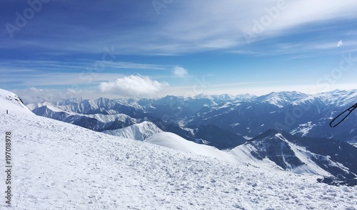 Amazing view on Georgian mountains in Gudauri ski resort.  © kariochi