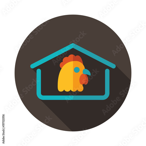 Chicken house vector icon