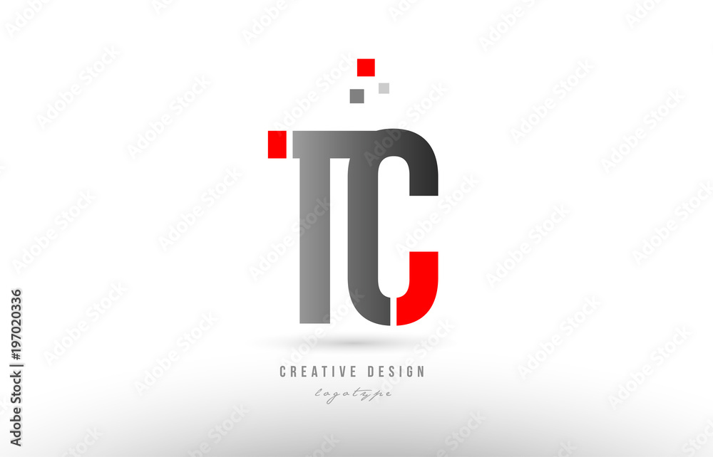 red grey alphabet letter tc t c logo combination icon design red grey alphabet letter tc t c logo combination icon design