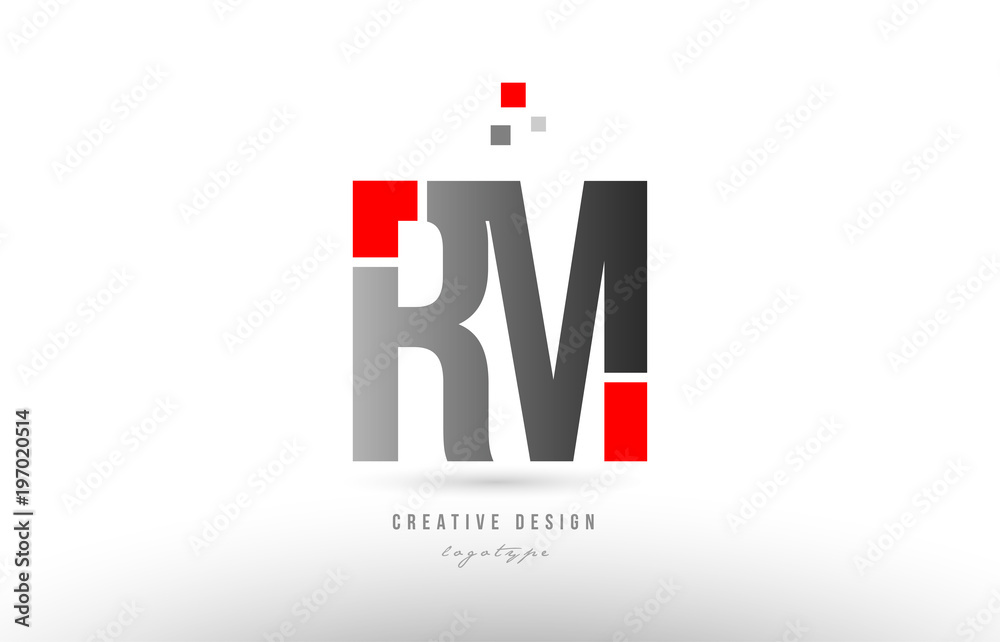 red grey alphabet letter rm r m logo combination icon design red grey alphabet letter rm r m logo combination icon design