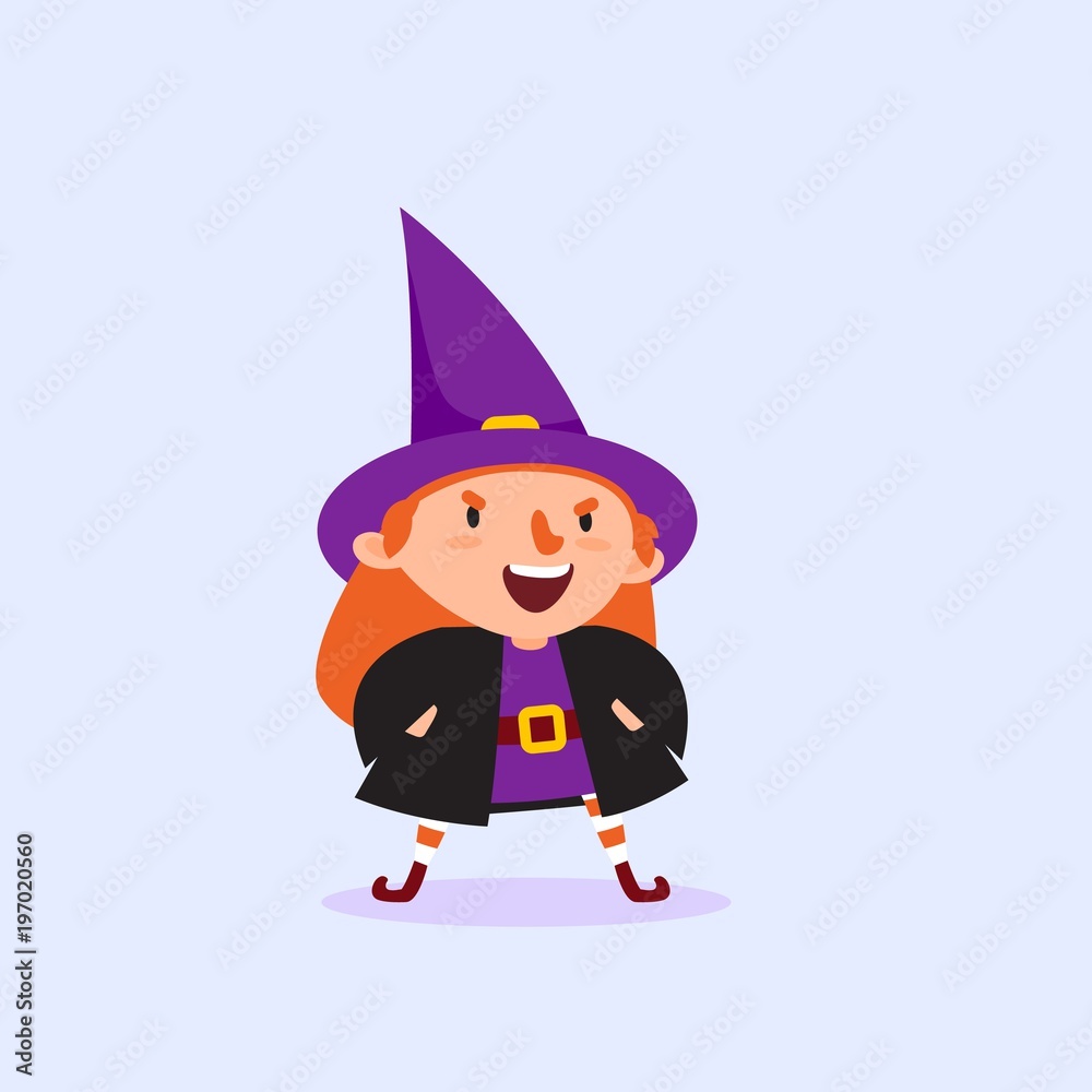 Halloween Witch gets angry and says with his hands in the pockets solated Vector