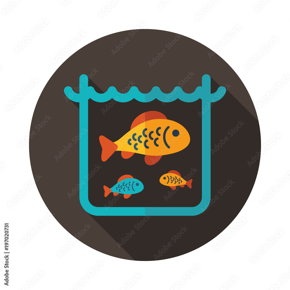 Fish in a pond or aquarium vector icon Fish in a pond or aquarium vector icon