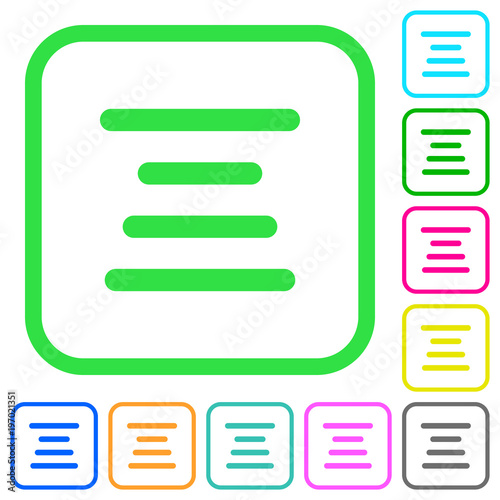 Text align center vivid colored flat icons