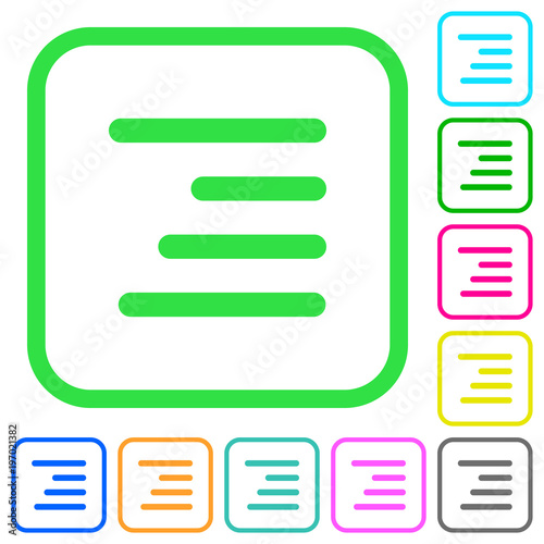 Text align right vivid colored flat icons