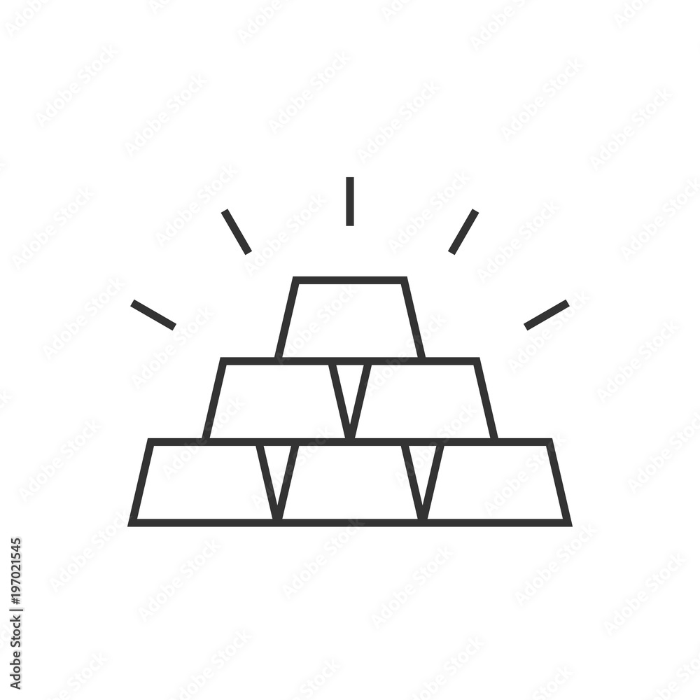 Gold ingots outline icon Gold ingots outline icon