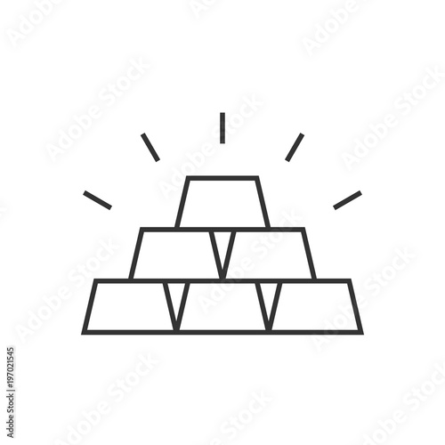 Gold ingots outline icon