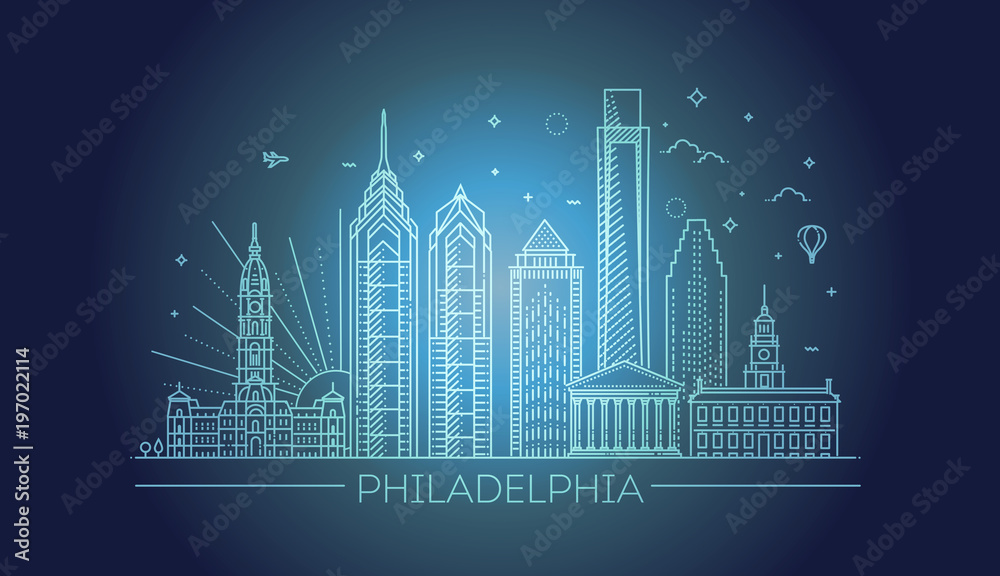Philadelphia. Pennsylvania USA. Skyline with panorama