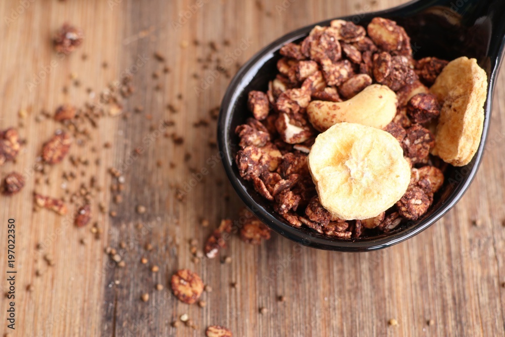 Obraz premium healthy granola with milk