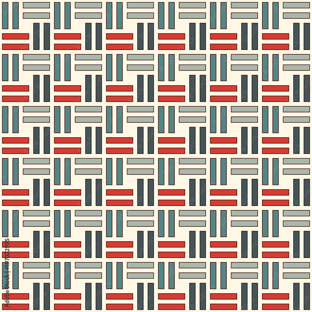 Wicker seamless pattern. Basket weave motif. Pastel colors geometric abstract background with overlapping stripes. Wicker seamless pattern. Basket weave motif. Pastel colors geometric abstract background with overlapping stripes.