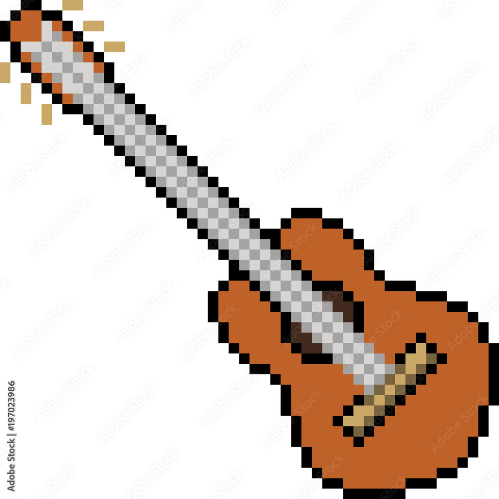 vector pixel art guitar vector pixel art guitar