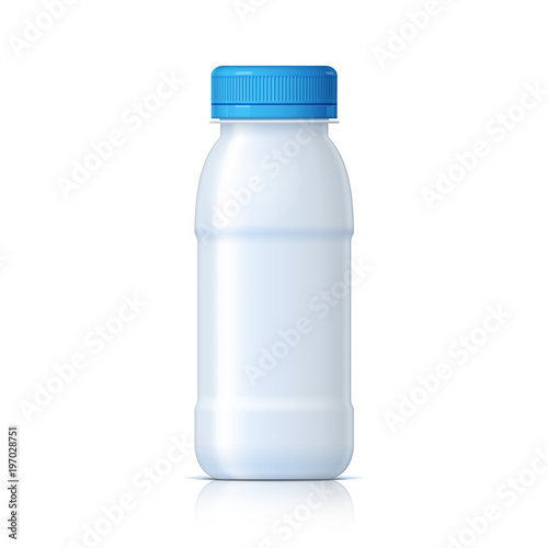 Cool Realistic White plastic bottle.