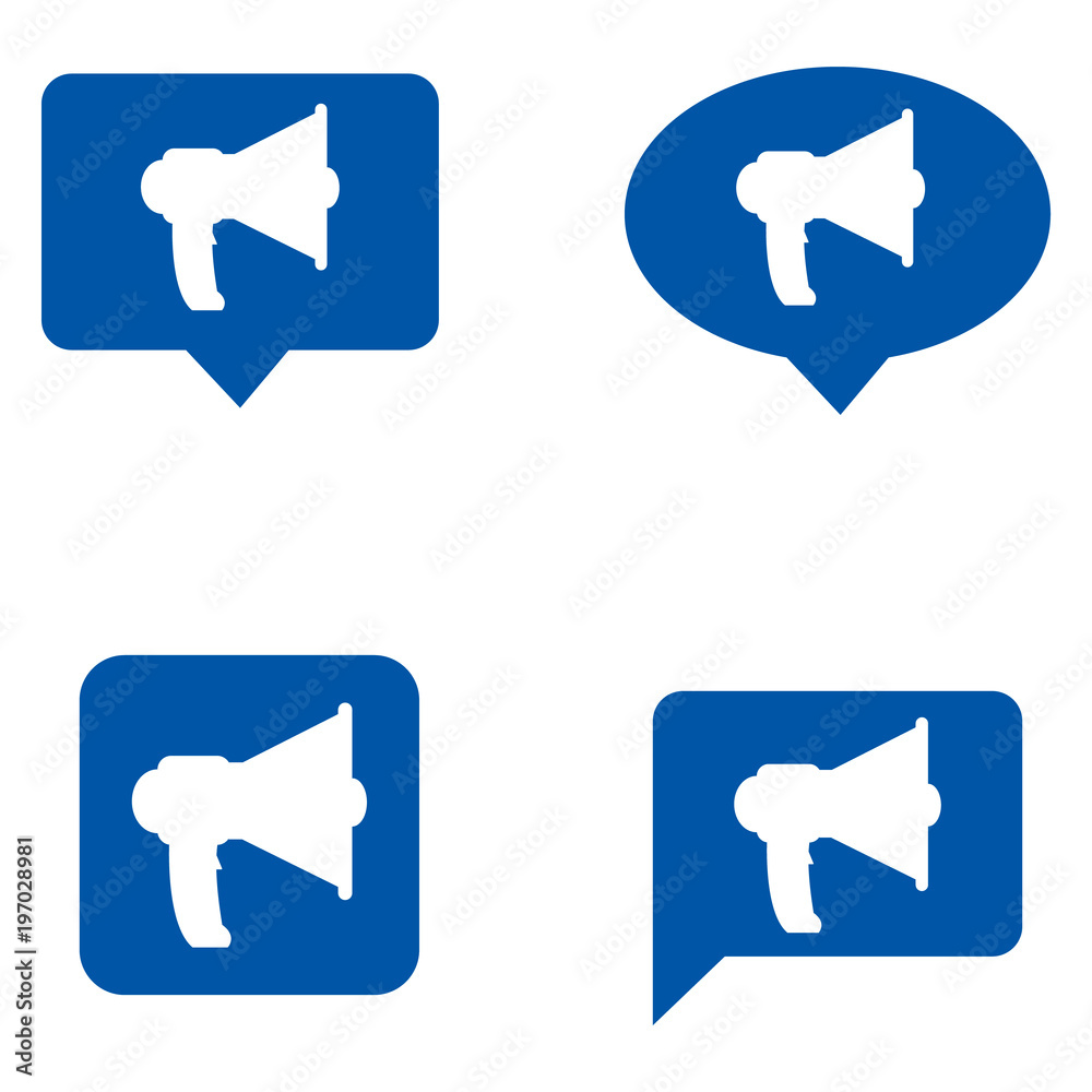 The mouthpiece of a notification icon, logo The mouthpiece of a notification icon, logo