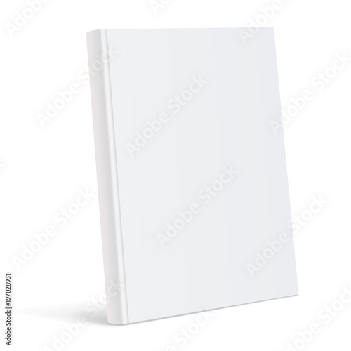 Realistic white Blank book cover