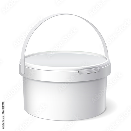 Small White plastic bucket.