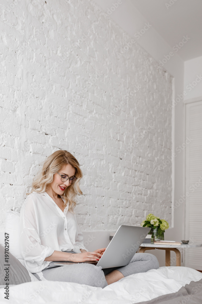 Woman Freelancer Working at Home