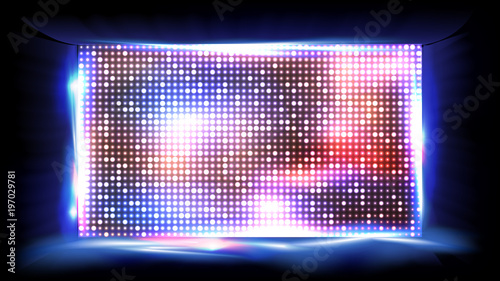 Screen LED Vector. Display, Projection. Stadium Stage. Illustration