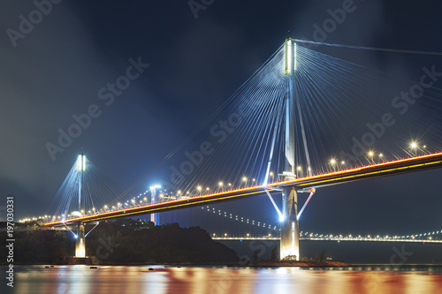 Ting Kau Bridge and Tsing Ma Bridge in Hong Kong