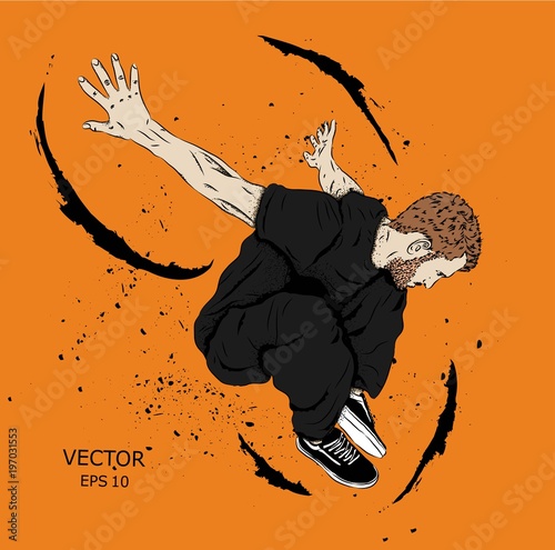 Parkour Jumping man. Outdoor sport. Vector illustration