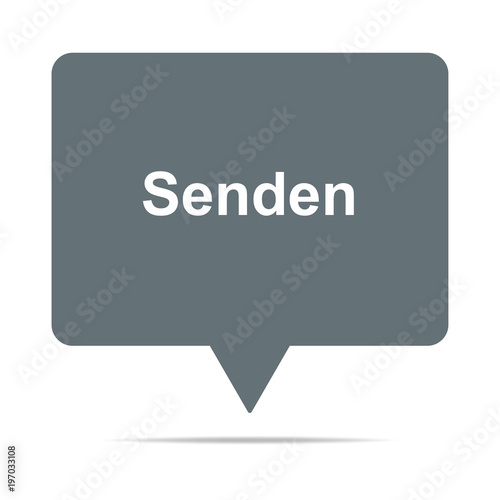 Graue Sprechblase mit Senden