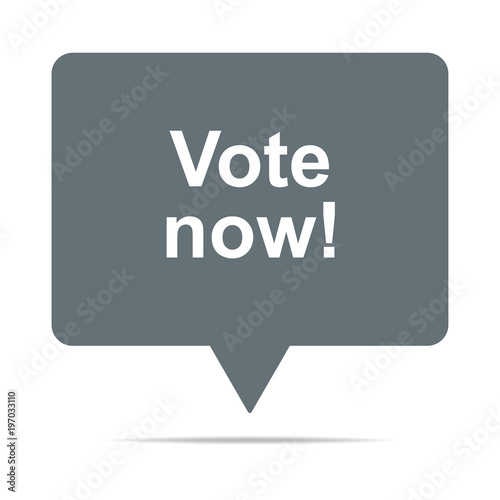 Graue Sprechblase mit Vote now