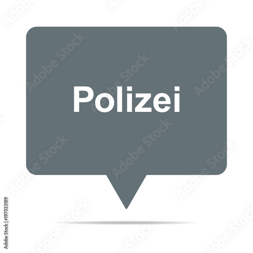 Graue Sprechblase mit Polzei