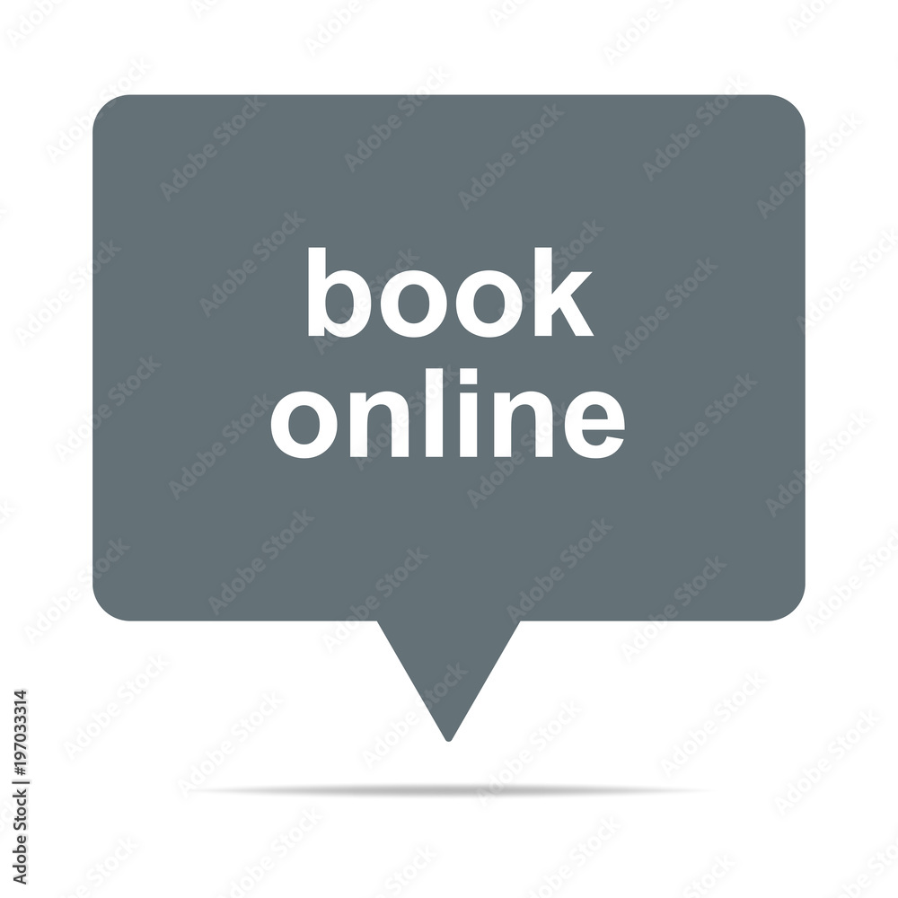 Graue Sprechblase mit book online Graue Sprechblase mit book online
