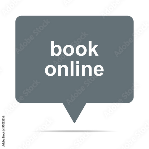 Graue Sprechblase mit book online