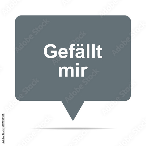 Graue Sprechblase mit Gefällt mir