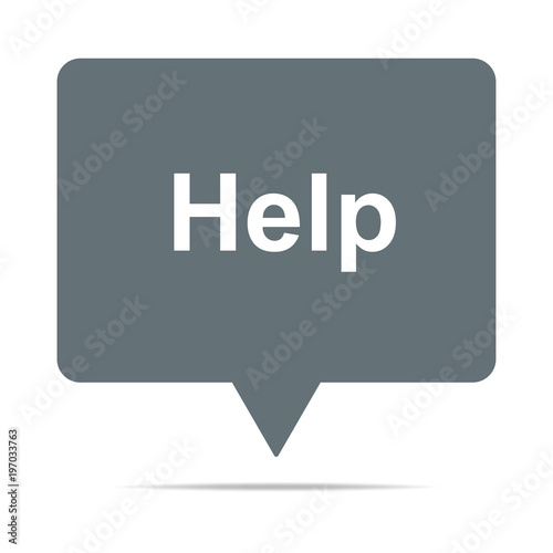 Graue Sprechblase mit Help