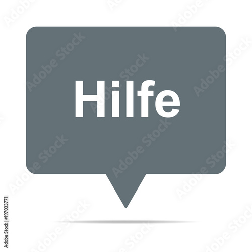 Graue Sprechblase mit Hilfe