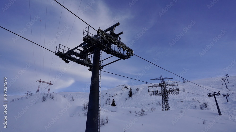 Arlberg, Vorarlberg Österreich, Strommasten Arlberg, Vorarlberg Österreich, Strommasten