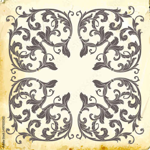 Vector baroque of vintage elements for design. 