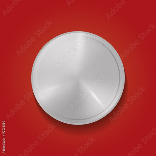 Round Metallic Texture Button Vector Medal