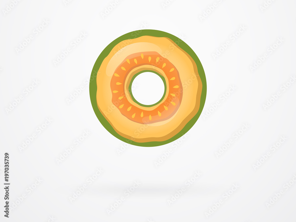 Melon Donut Fruit Vector Melon Donut Fruit Vector