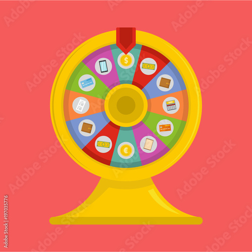 Lucky wheel icon. Flat illustration of lucky wheel vector icon for web
