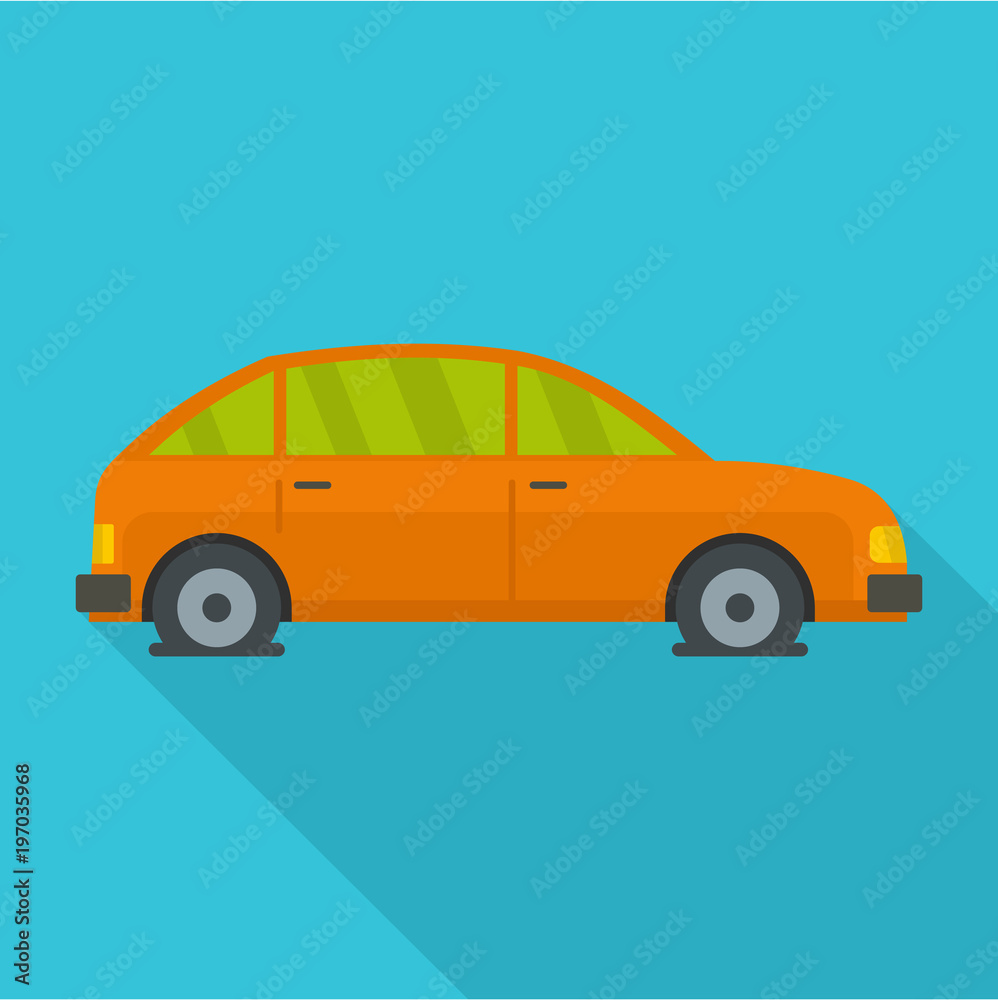 Car in water icon. Flat illustration of car in water vector icon for web