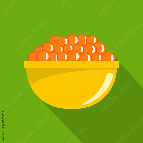 Red caviar icon. Flat illustration of red caviar vector icon for web
