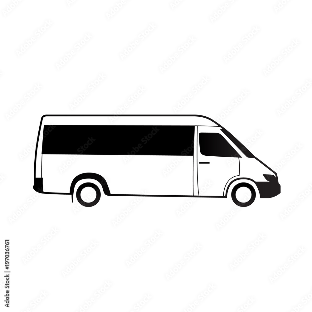 Bus Black White Icon Grapfic Vector Illustration