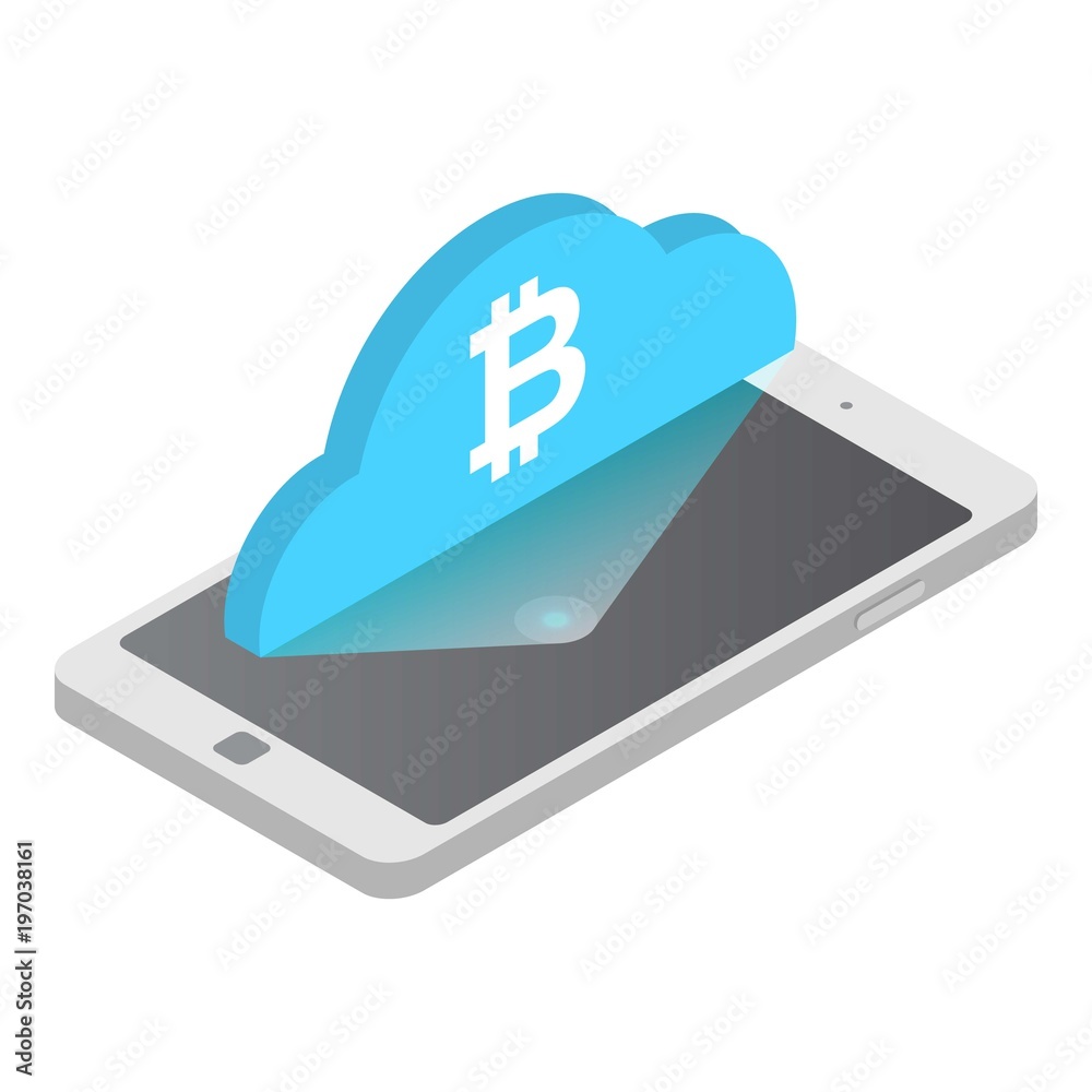 Exchange bitcoyne icon. Isometric illustration of exchange bitcoyne vector icon for web