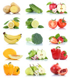 Obst und Gemüse Früchte viele Apfel Tomaten Birne Farben Freisteller freigestellt isoliert