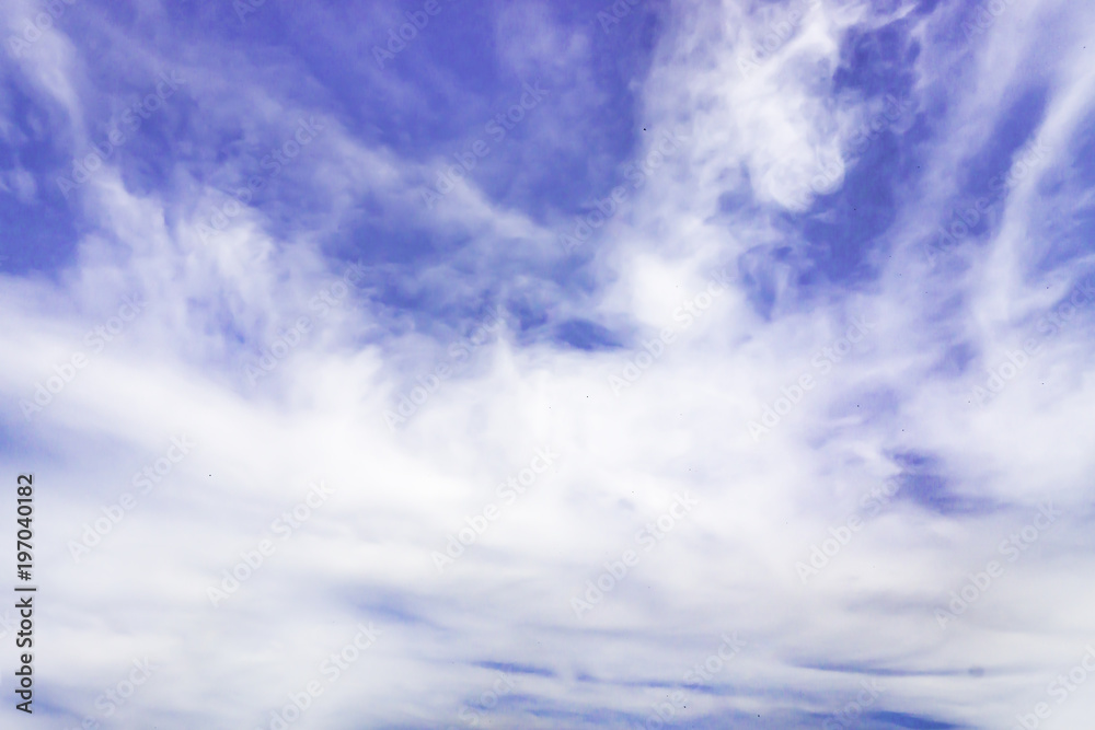 Blue sky with white cloud as background