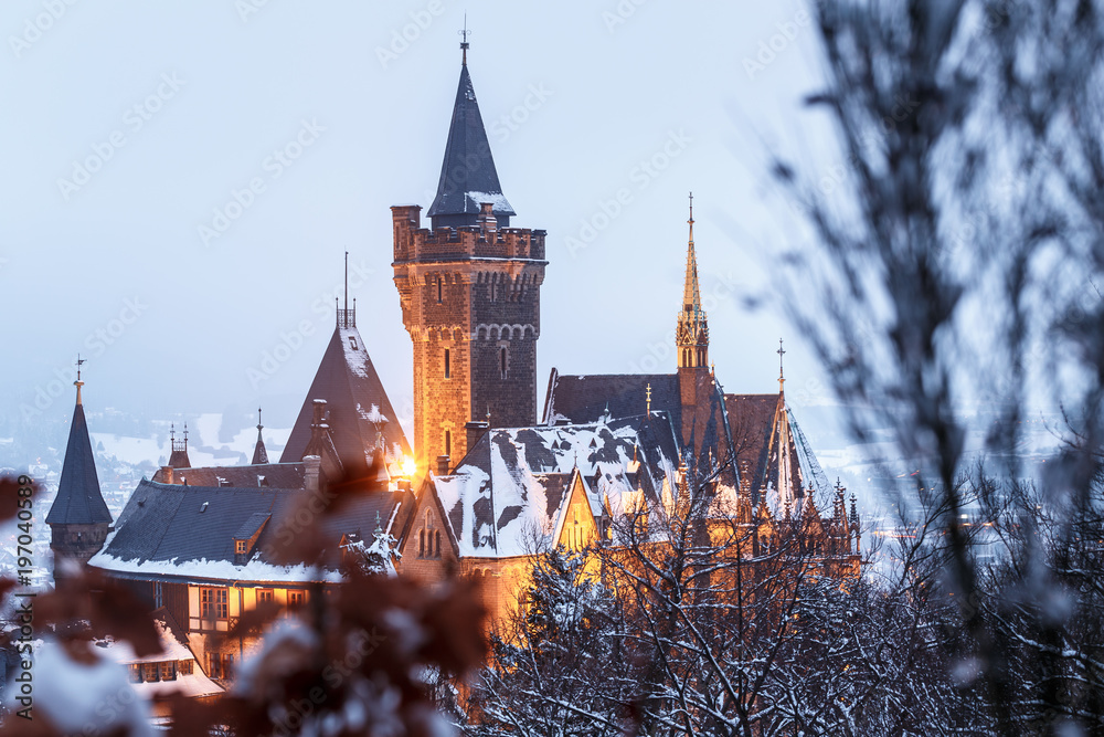Fototapeta Das Schloss Wernigerode im Winter