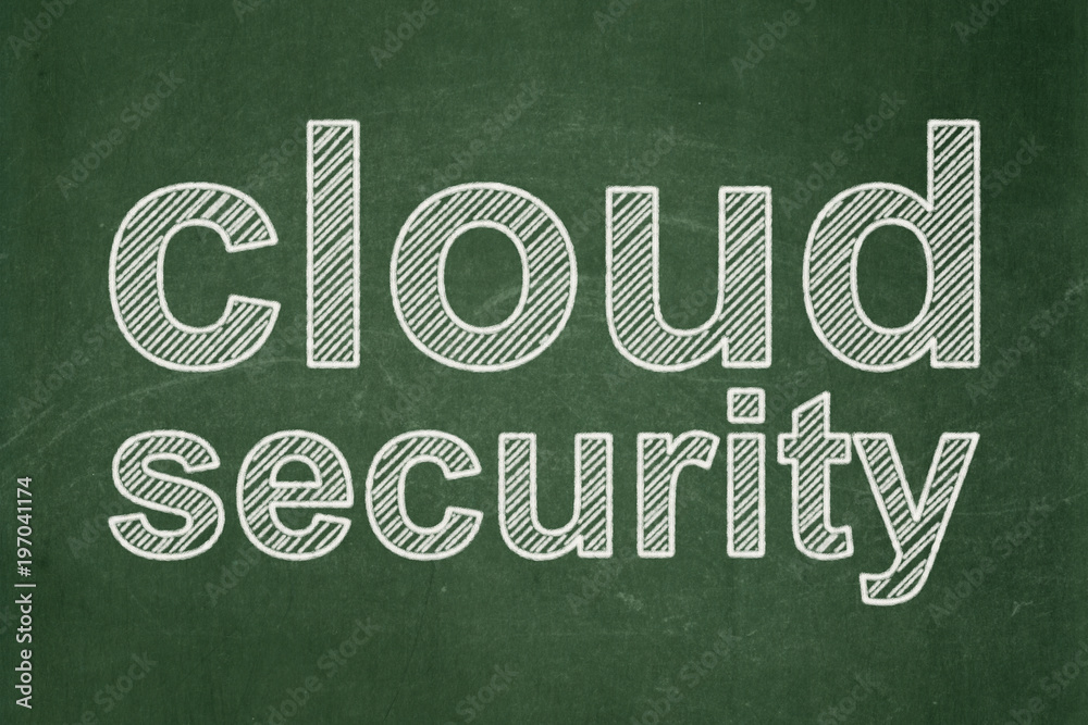 Obraz premium Security concept: text Cloud Security on Green chalkboard background