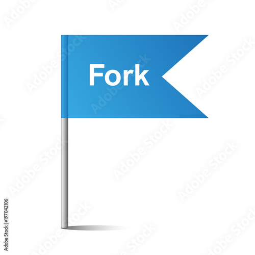 blaue Fahne - Fork