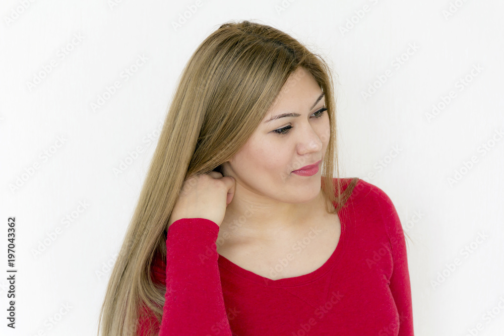 Young girl with long brown healthy hair Young girl with long brown healthy hair