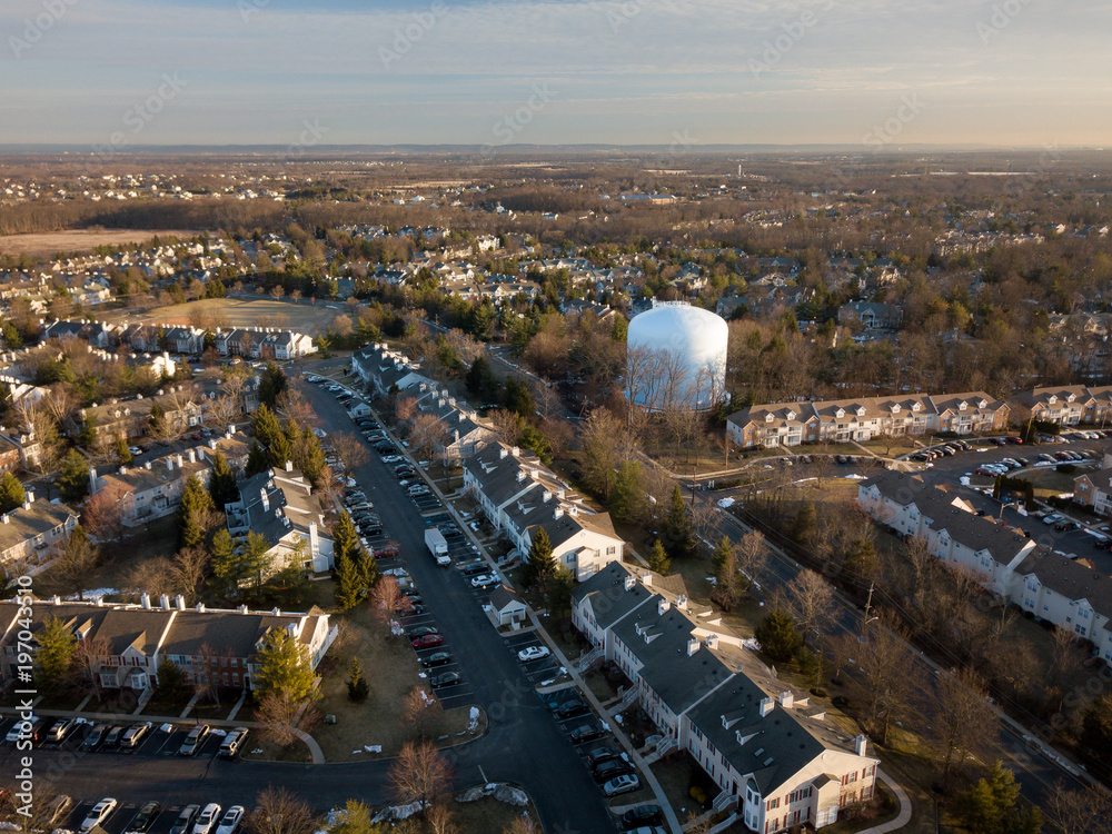 Aerial of Homes In Franklin Park New Jersey