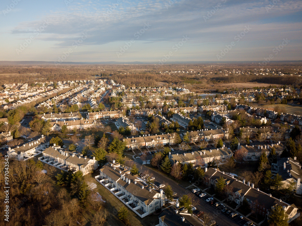 Fototapeta premium Aerial of Homes In Franklin Park New Jersey
